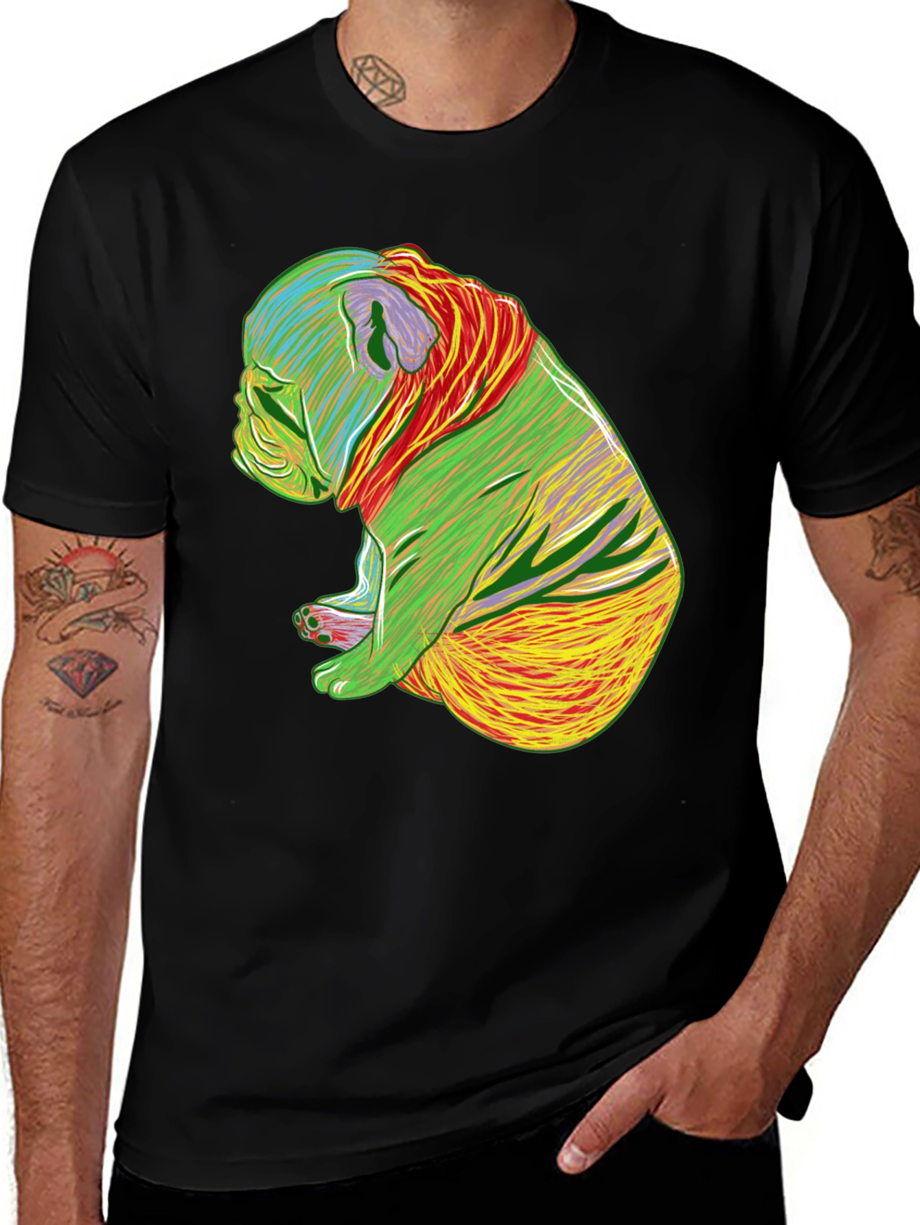 Psychedelic Bulldog Graphic Tee
