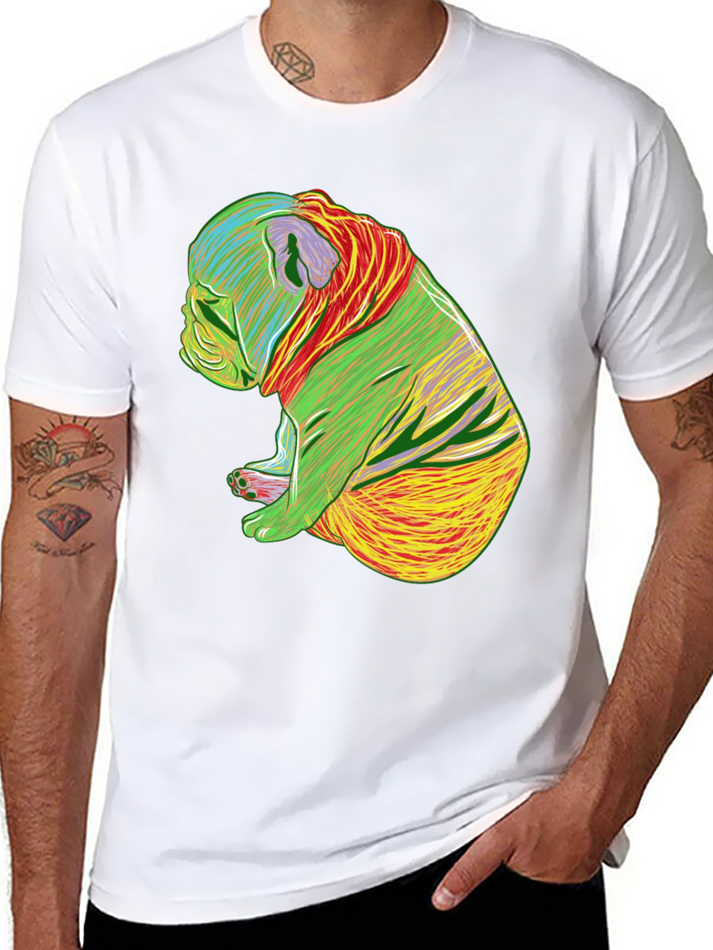 Psychedelic Bulldog Graphic Tee
