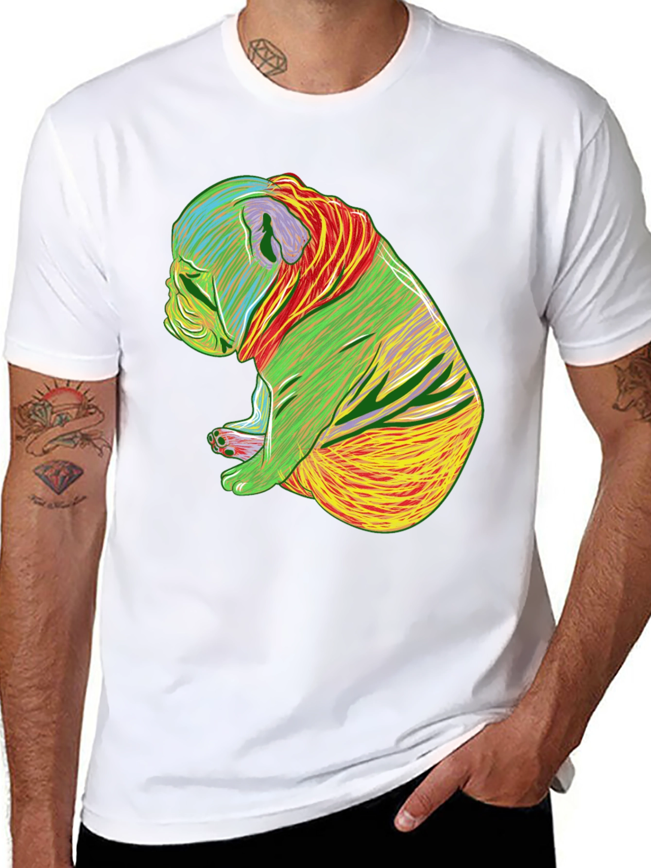 Psychedelic Bulldog Graphic Tee