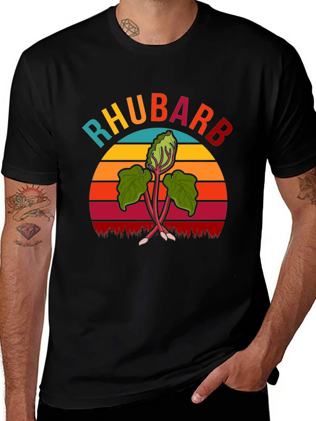 Rhubarb Retro Graphic T-Shirt - Novelty Tee