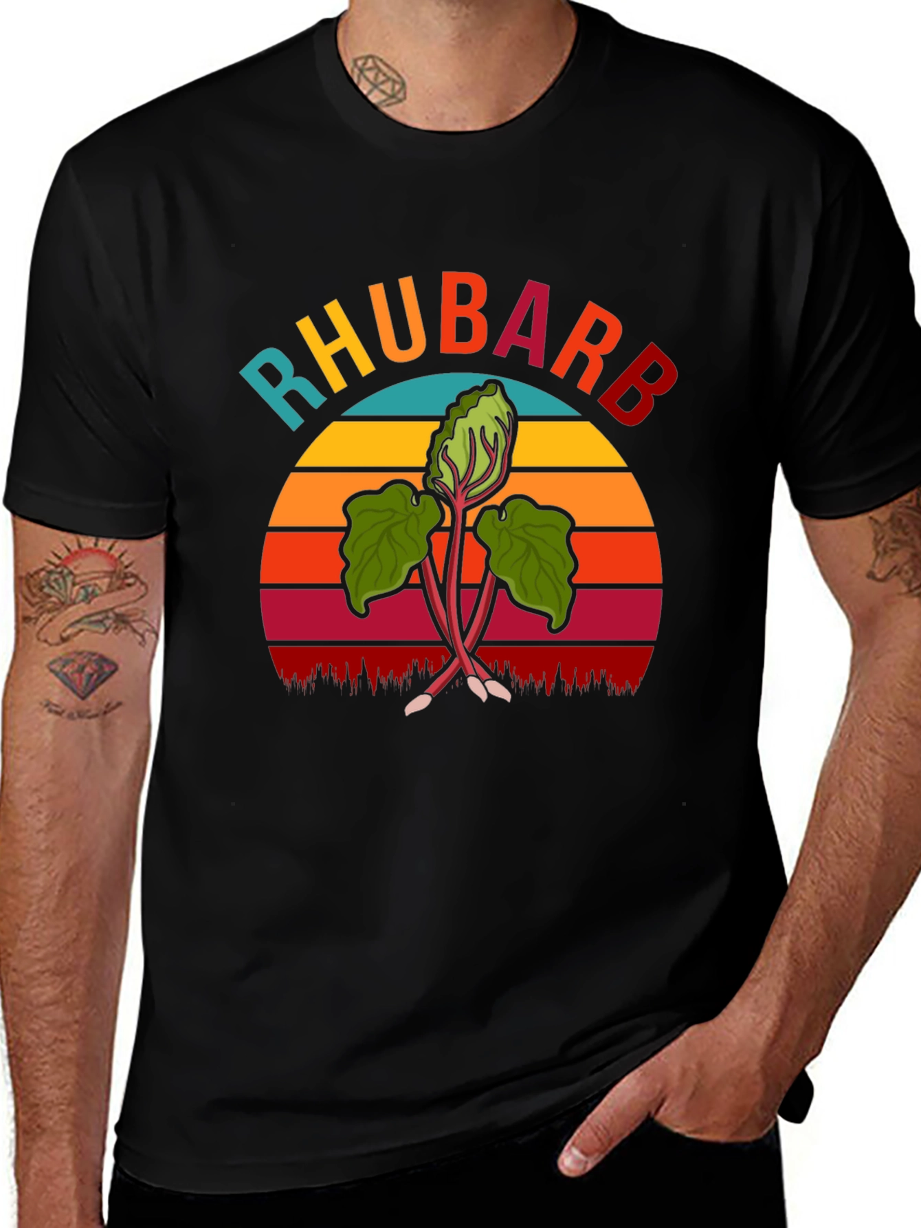 Rhubarb Retro Graphic T-Shirt - Novelty Tee