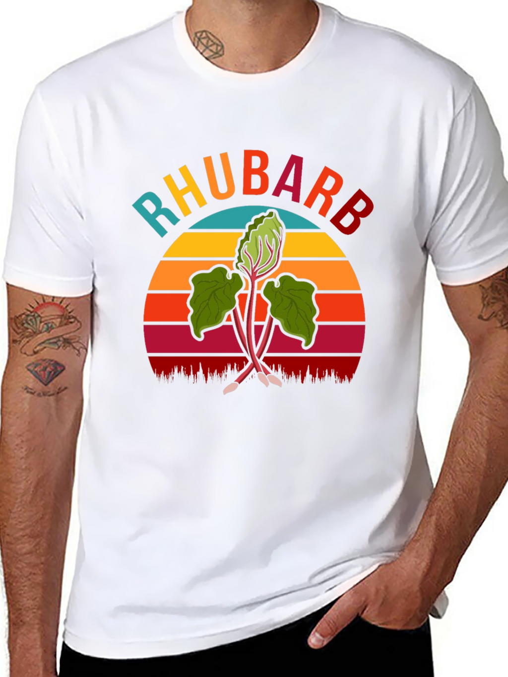 Rhubarb Retro Graphic T-Shirt - Novelty Tee