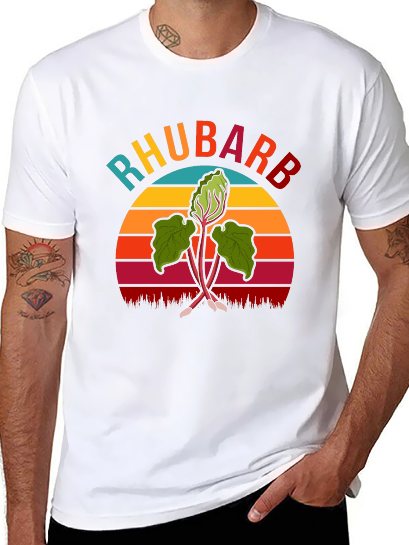 Rhubarb Retro Graphic T-Shirt - Novelty Tee