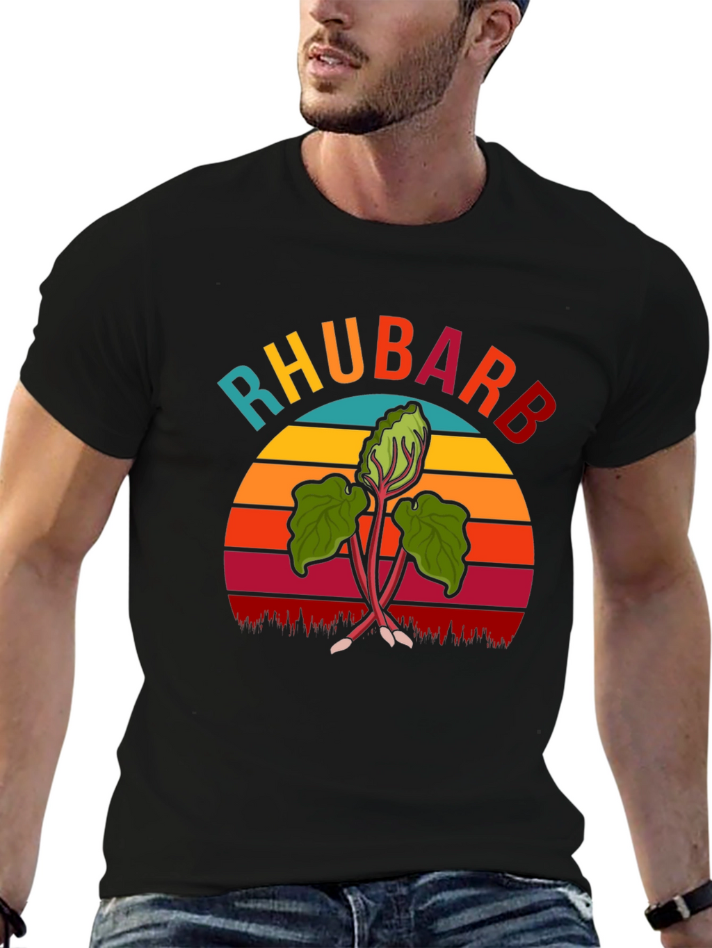 Rhubarb Retro Graphic T-Shirt - Novelty Tee