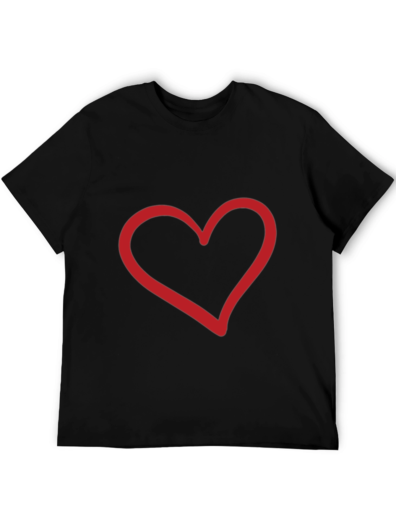 Heart Graphic Black Tee - Stylish Casual Wear