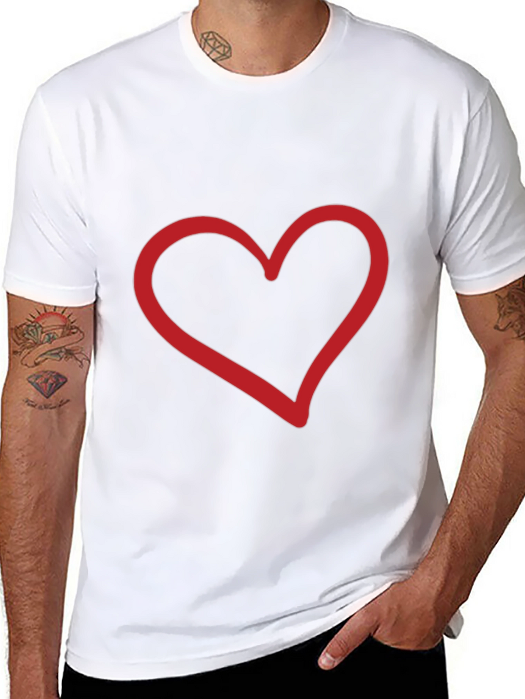 Heart Graphic Black Tee - Stylish Casual Wear