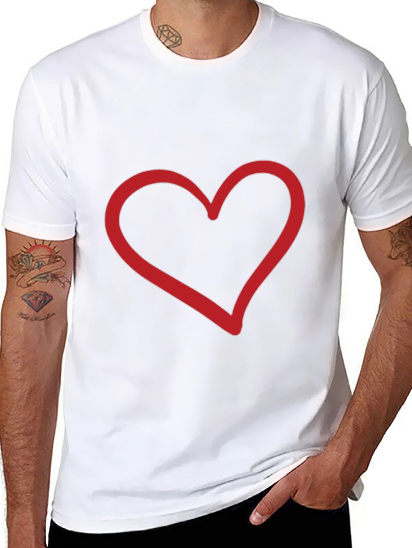Heart Graphic Black Tee - Stylish Casual Wear