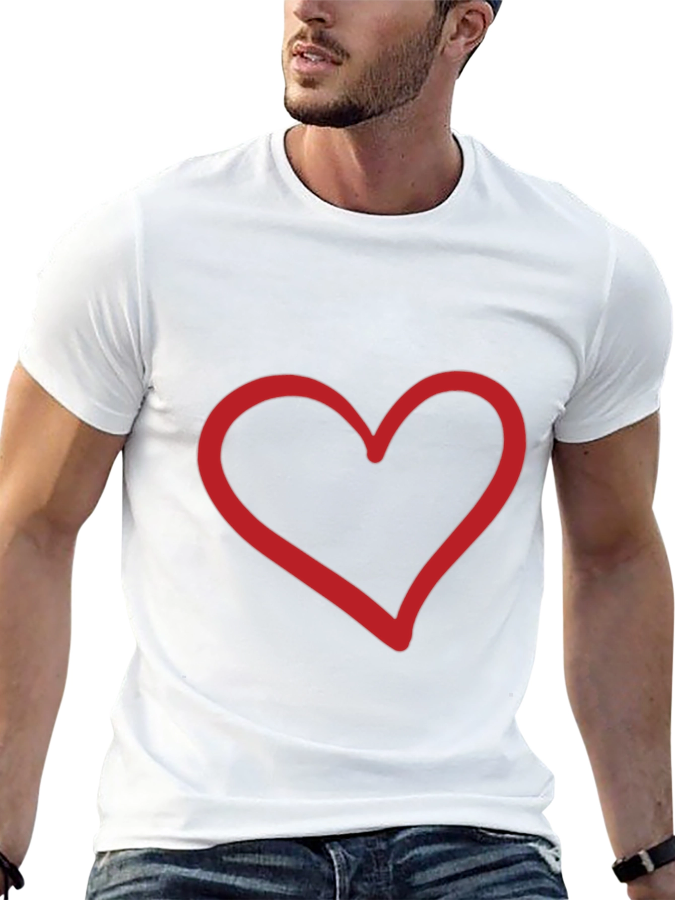 Heart Graphic Black Tee - Stylish Casual Wear