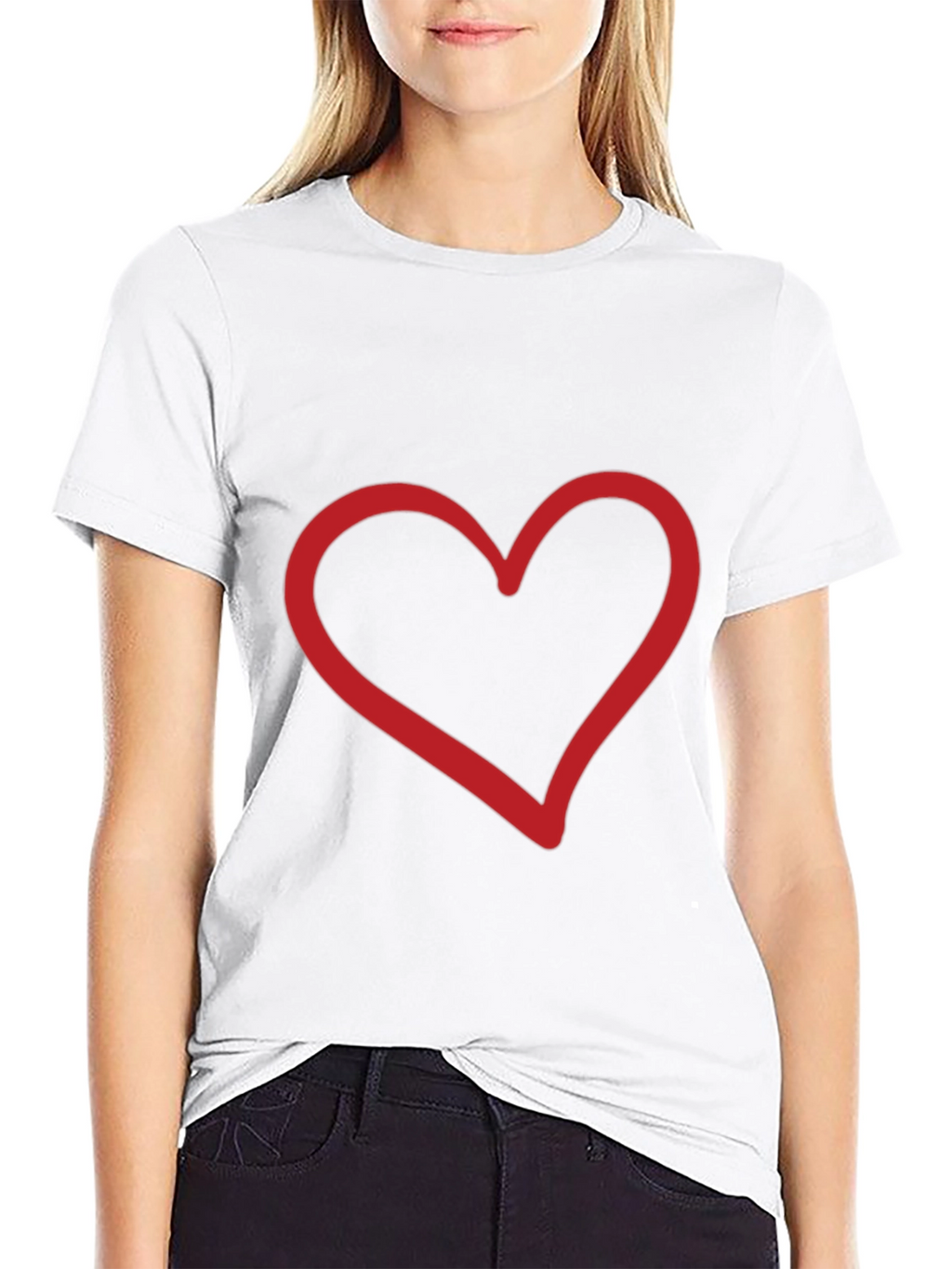 Heart Graphic Black Tee - Stylish Casual Wear