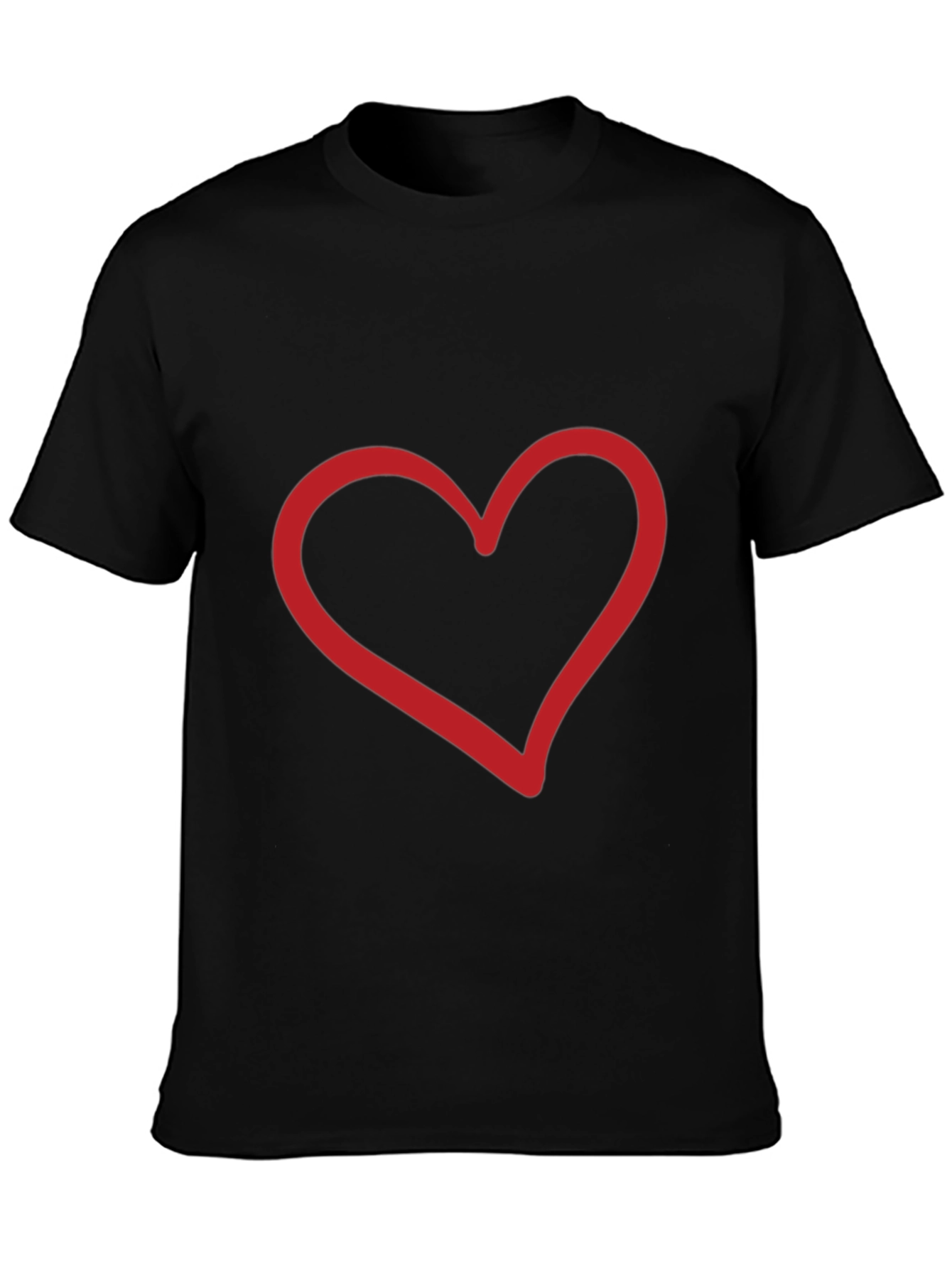 Heart Graphic Black Tee - Stylish Casual Wear