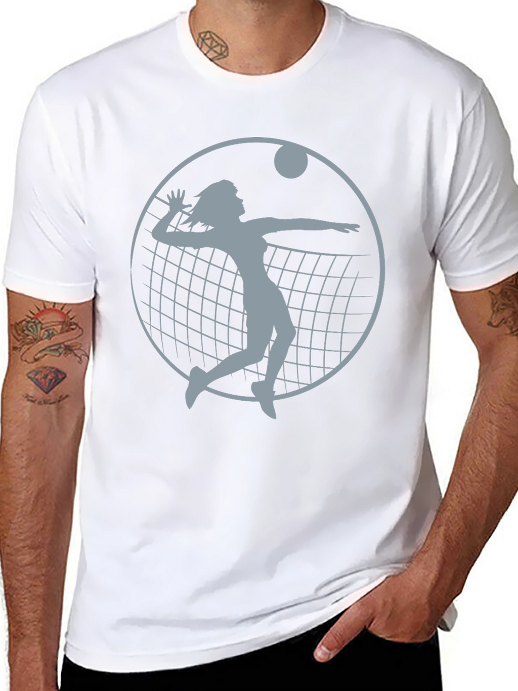 Volleyball Player Graphic Tee - Black Cotton Shirt