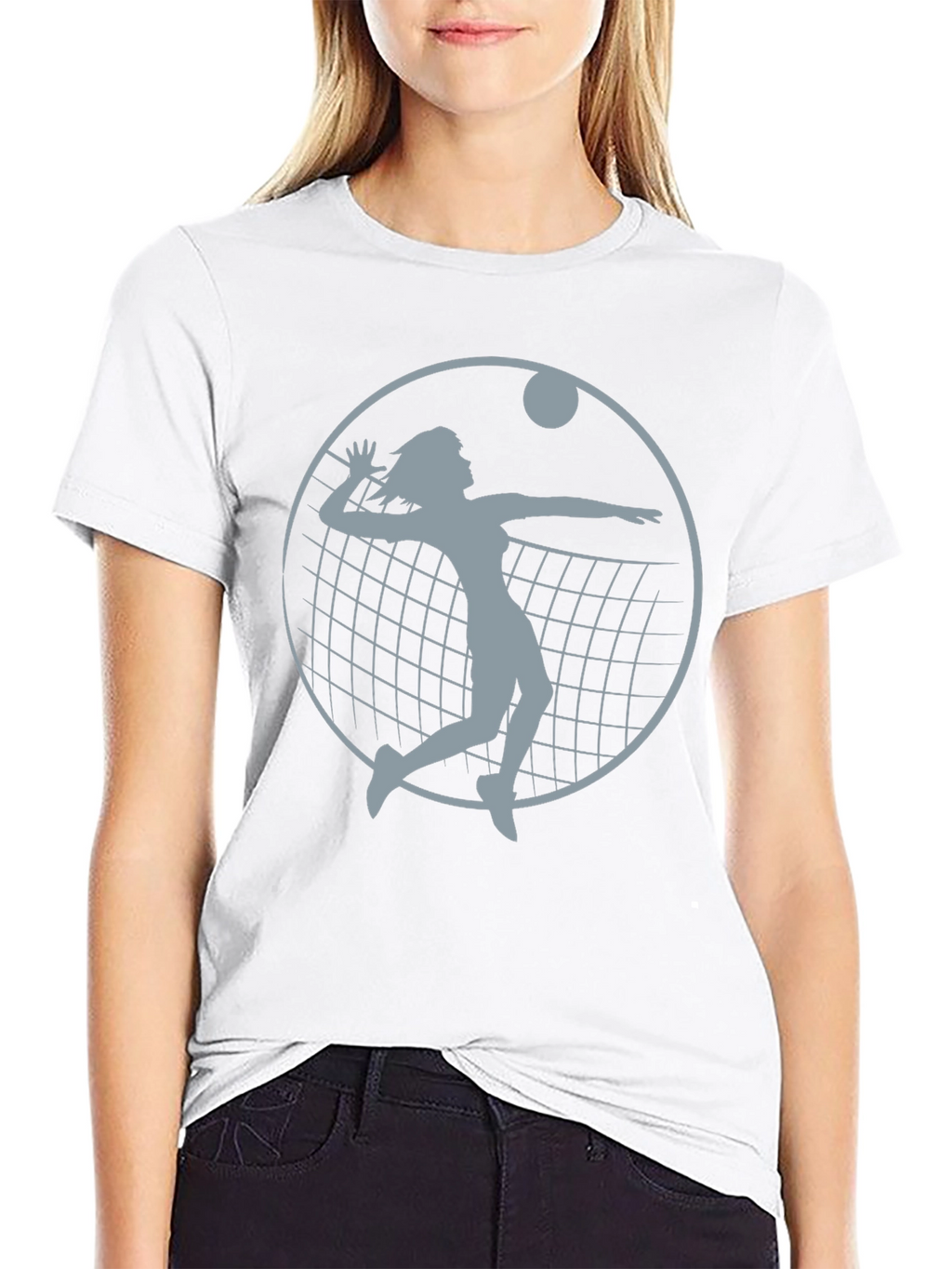 Volleyball Player Graphic Tee - Black Cotton Shirt