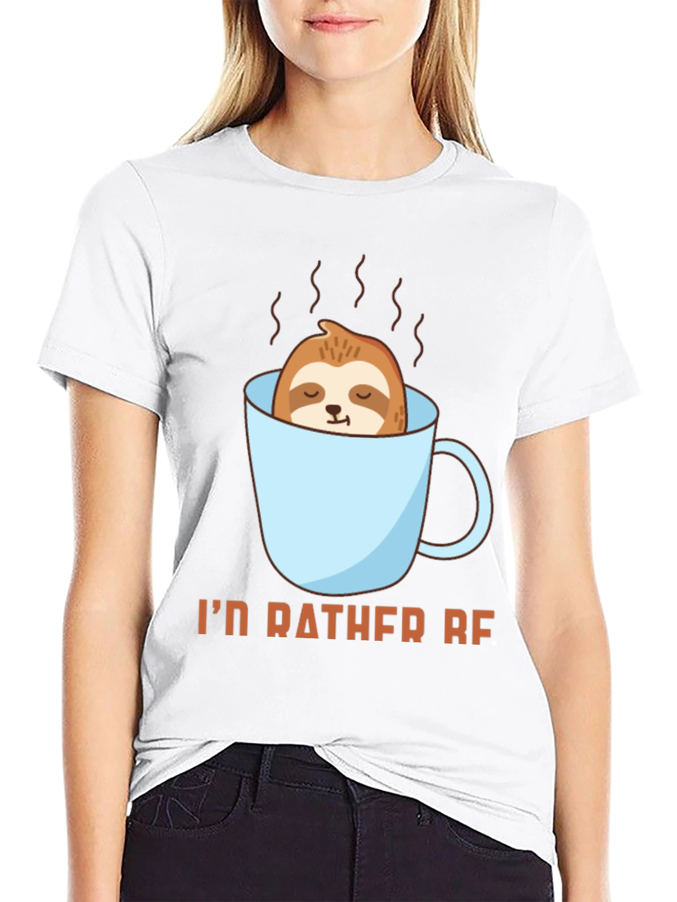 Sloth in Coffee Cup Graphic T-Shirt - Relax & Enjoy