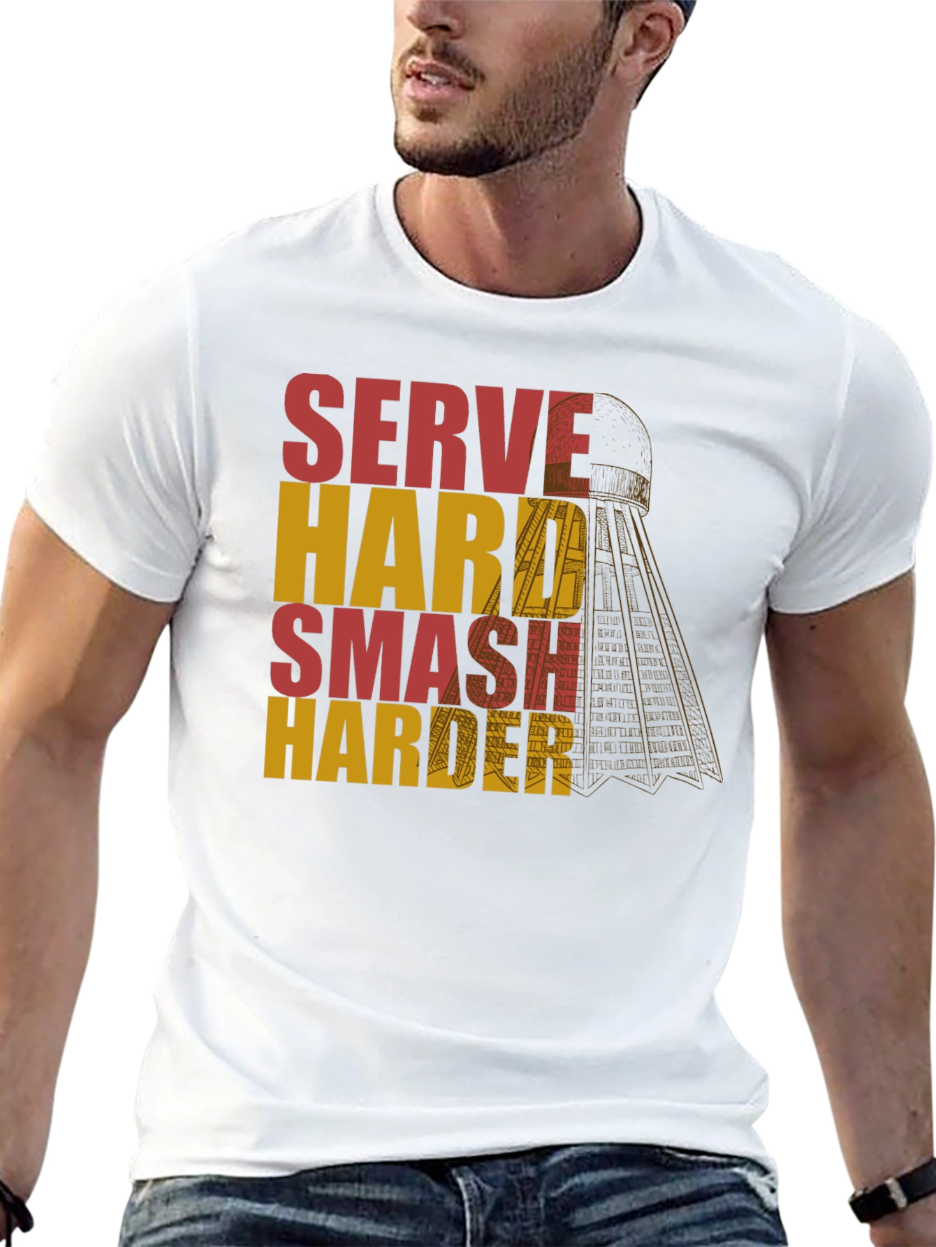 Serve Hard Smash Harder Badminton T-Shirt