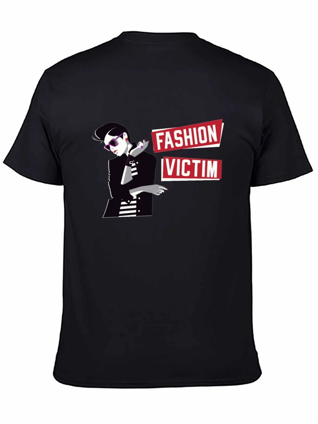 Fashion Victim Graphic Tee - Stylish Black T-Shirt