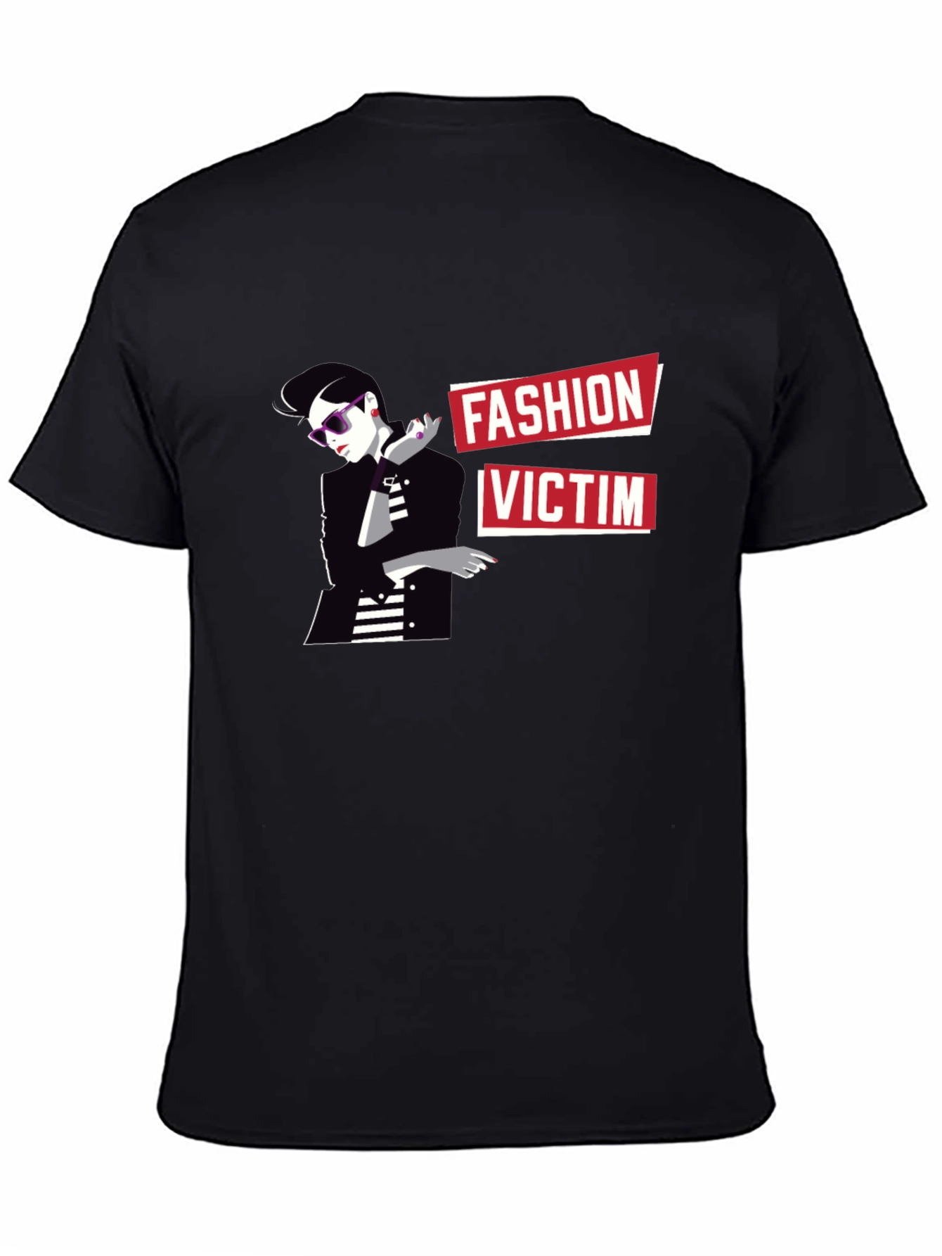 Fashion Victim Graphic Tee - Stylish Black T-Shirt