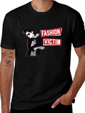 Fashion Victim Graphic Tee - Stylish Black T-Shirt