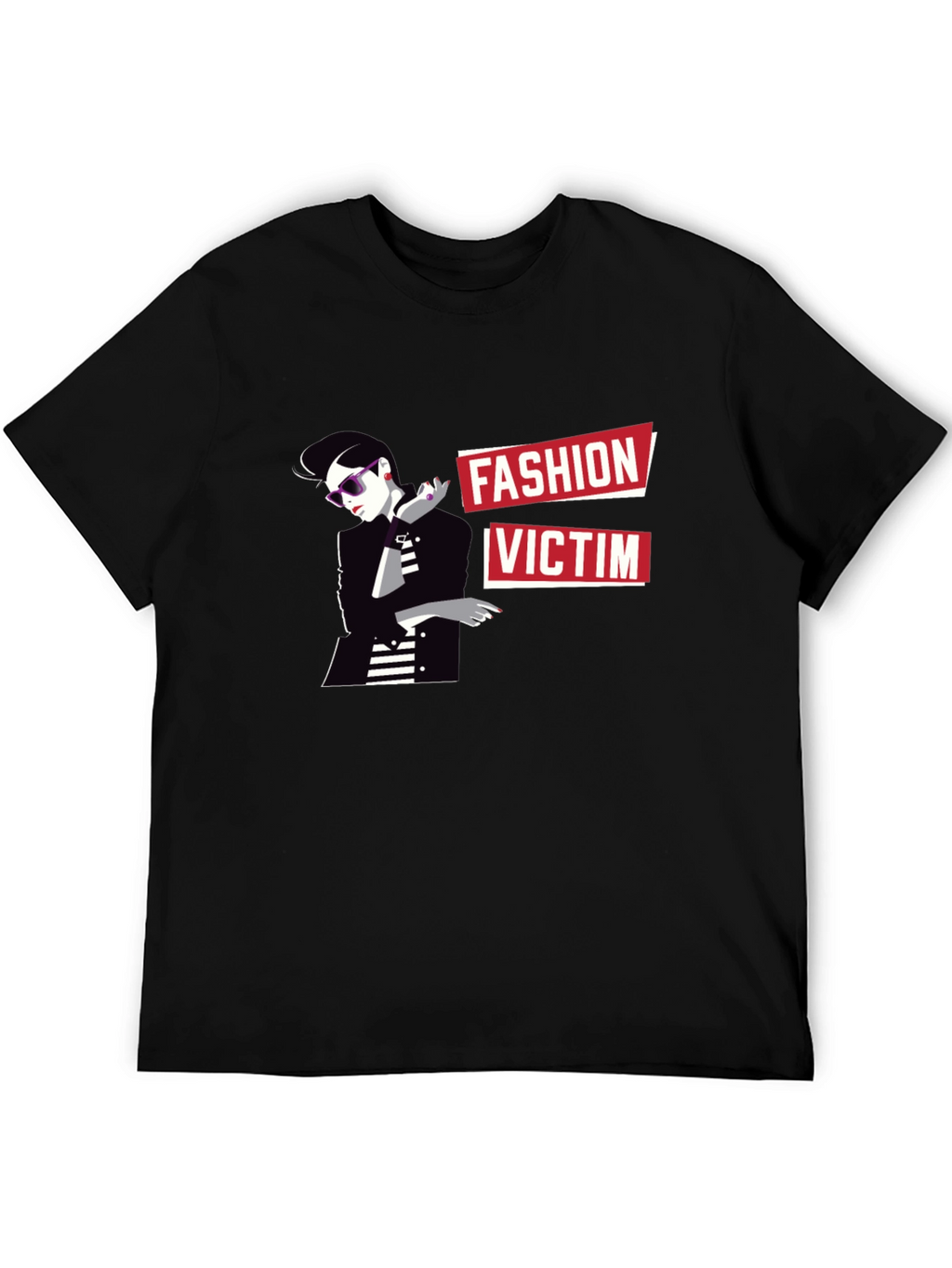 Fashion Victim Graphic Tee - Stylish Black T-Shirt