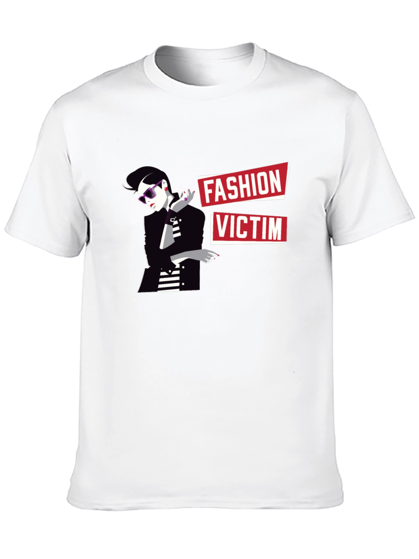 Fashion Victim Graphic Tee - Stylish Black T-Shirt
