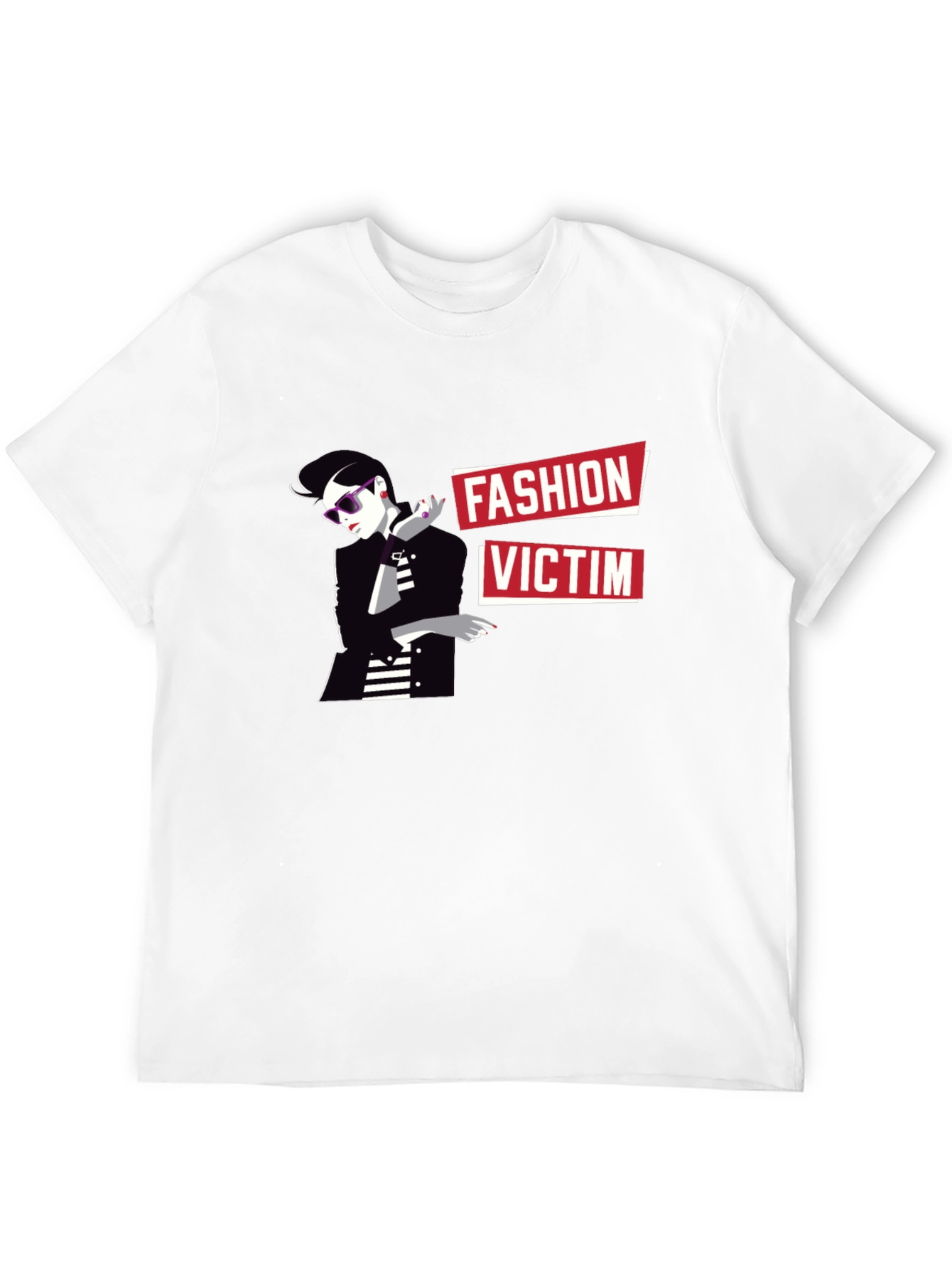 Fashion Victim Graphic Tee - Stylish Black T-Shirt