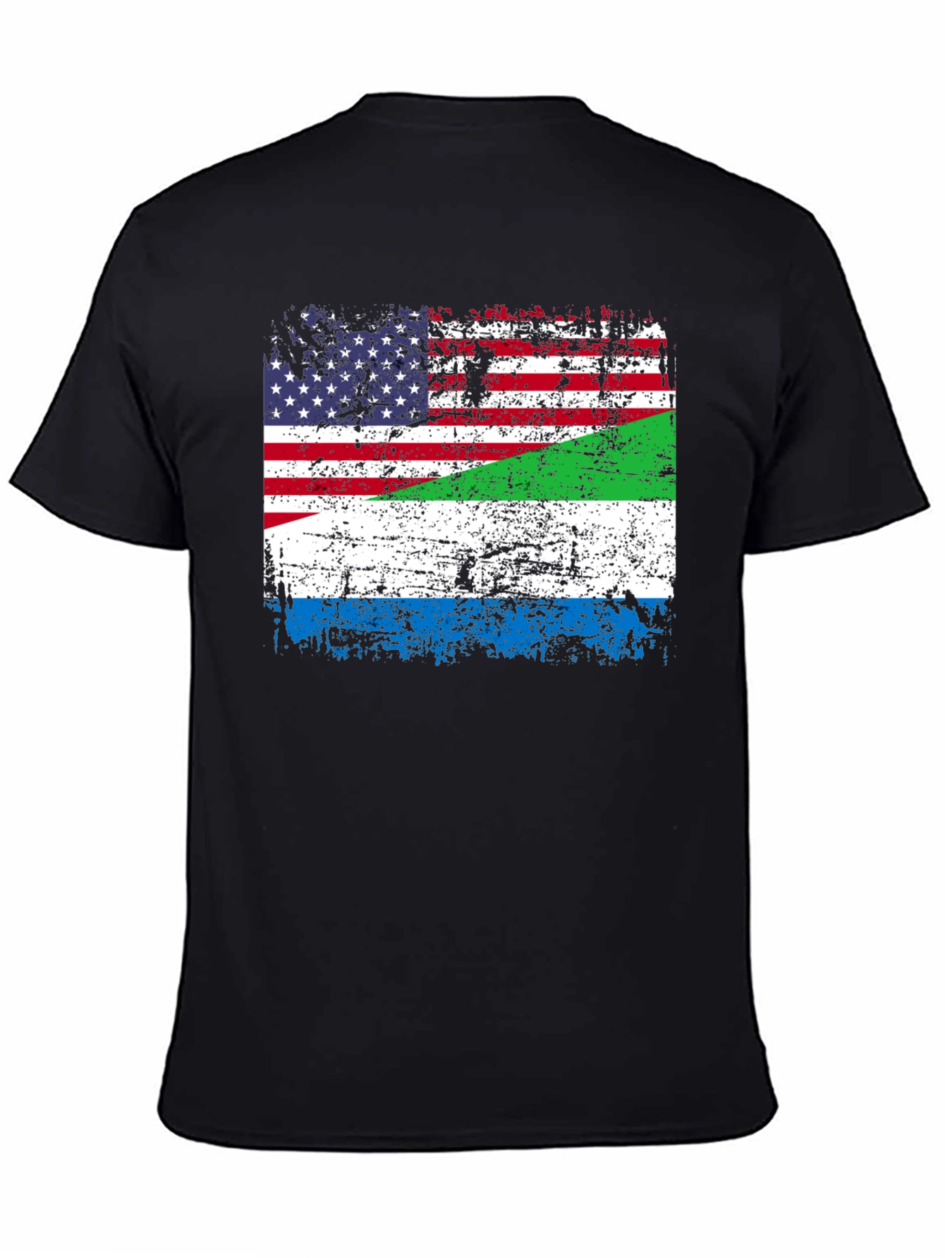USA Sierra Leone Flag Graphic T-Shirt
