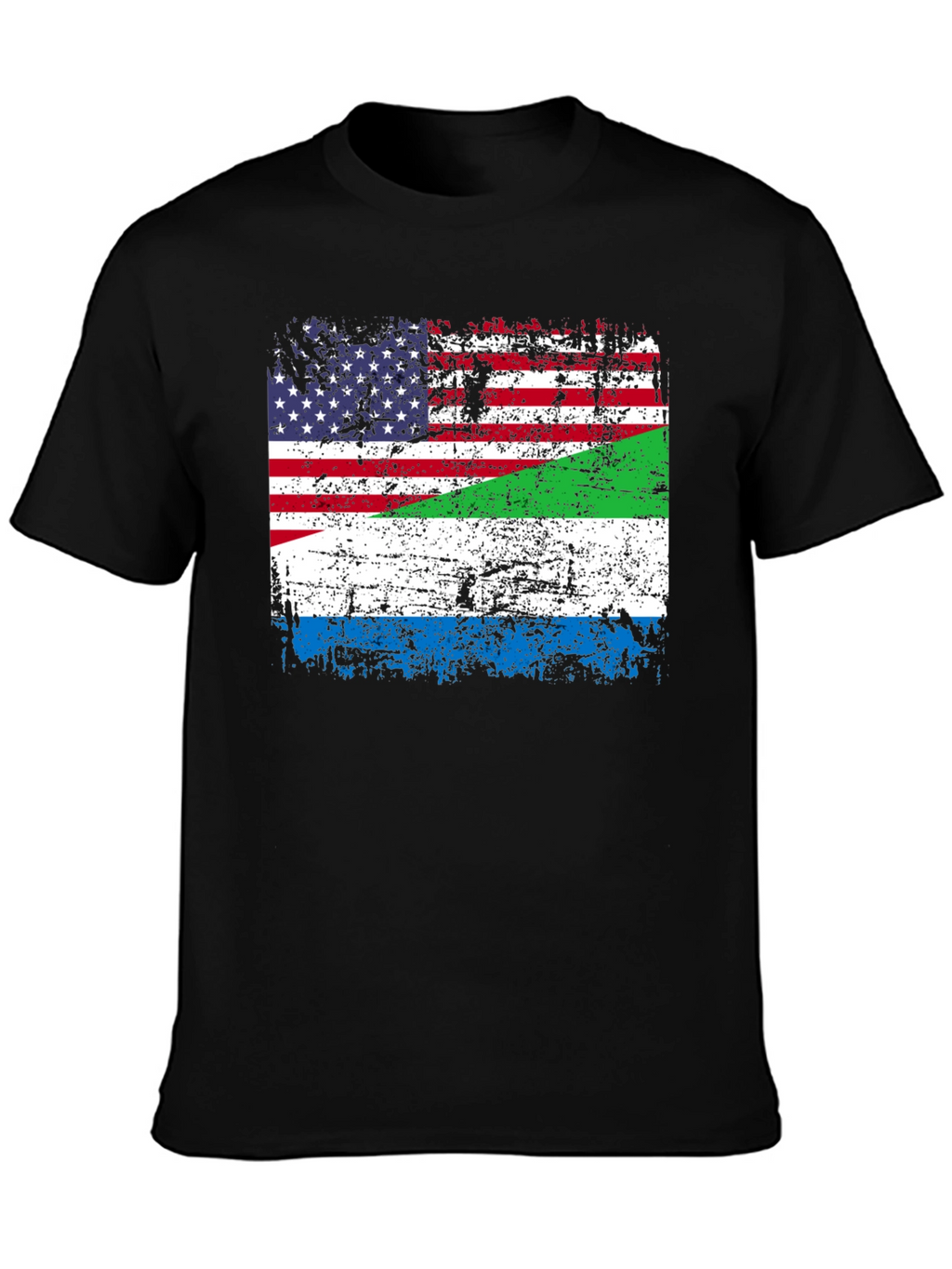 USA Sierra Leone Flag Graphic T-Shirt