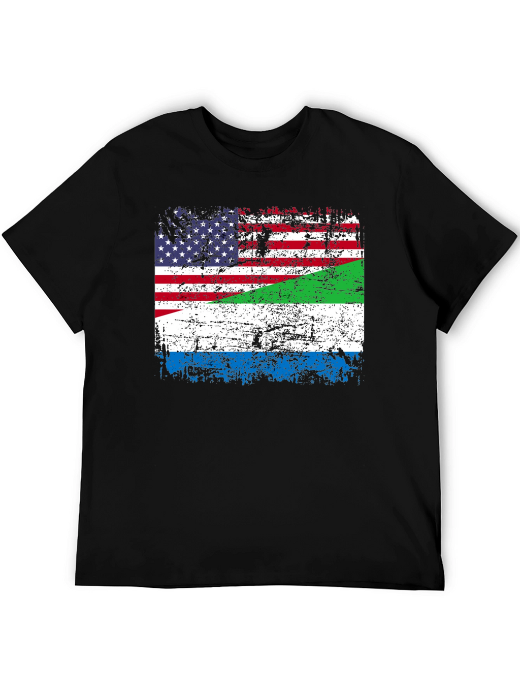 USA Sierra Leone Flag Graphic T-Shirt