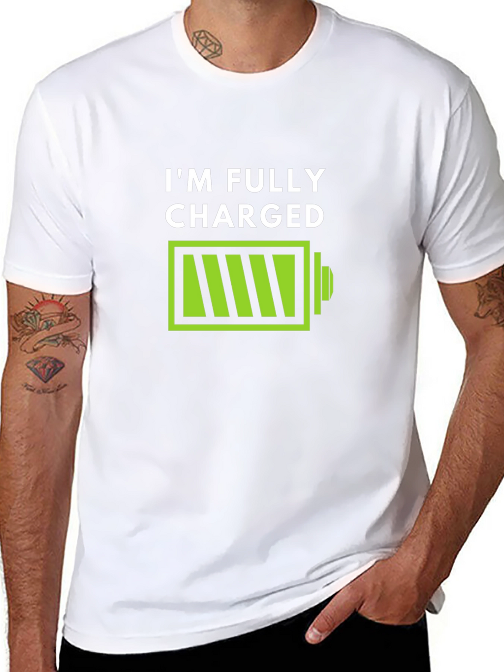 Im Fully Charged T-Shirt - Funny Battery Graphic Tee
