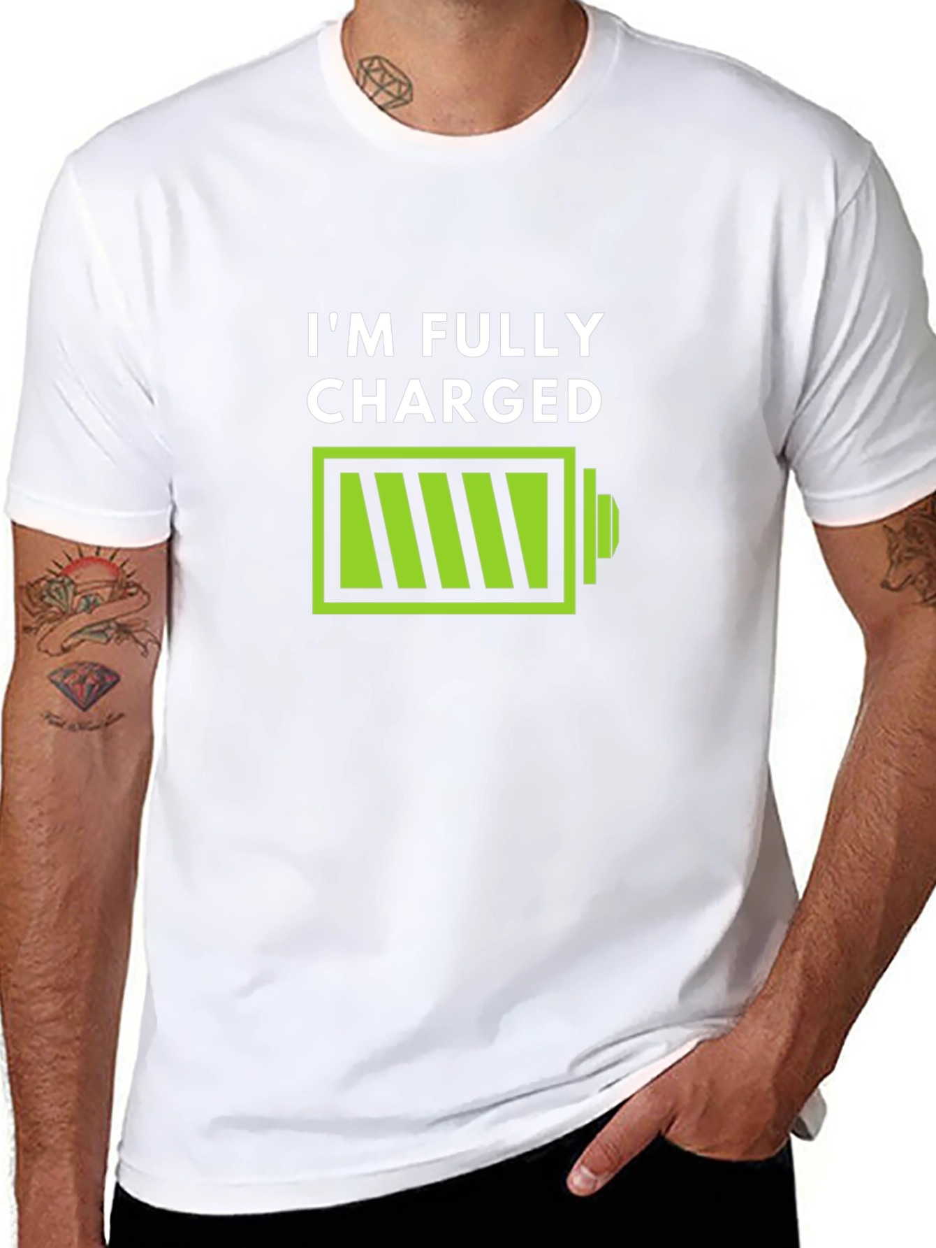 Im Fully Charged T-Shirt - Funny Battery Graphic Tee