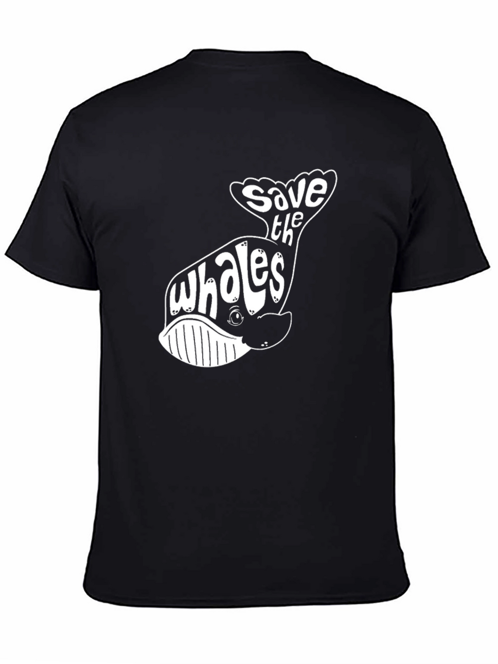 Save the Whales Graphic T-Shirt - Black