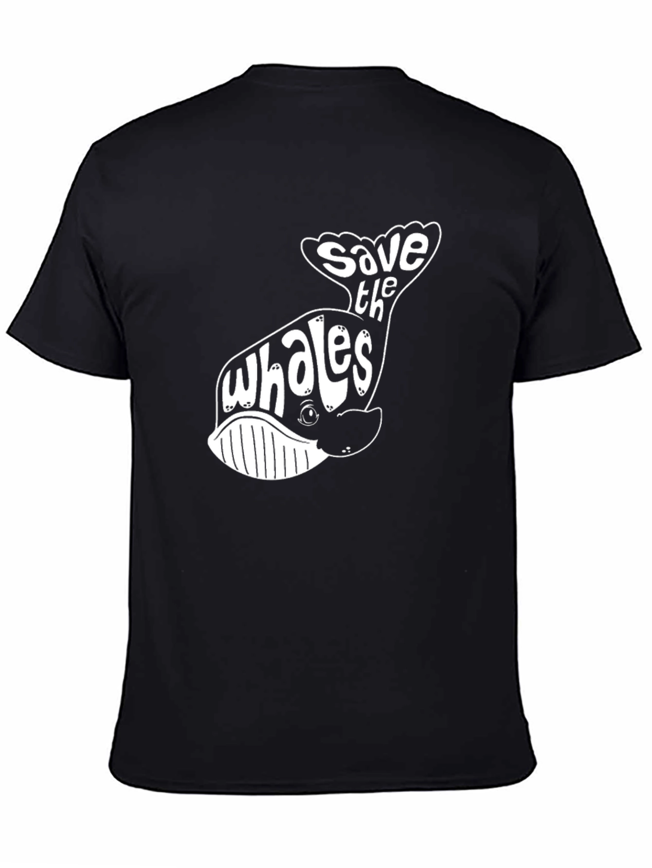 Save the Whales Graphic T-Shirt - Black