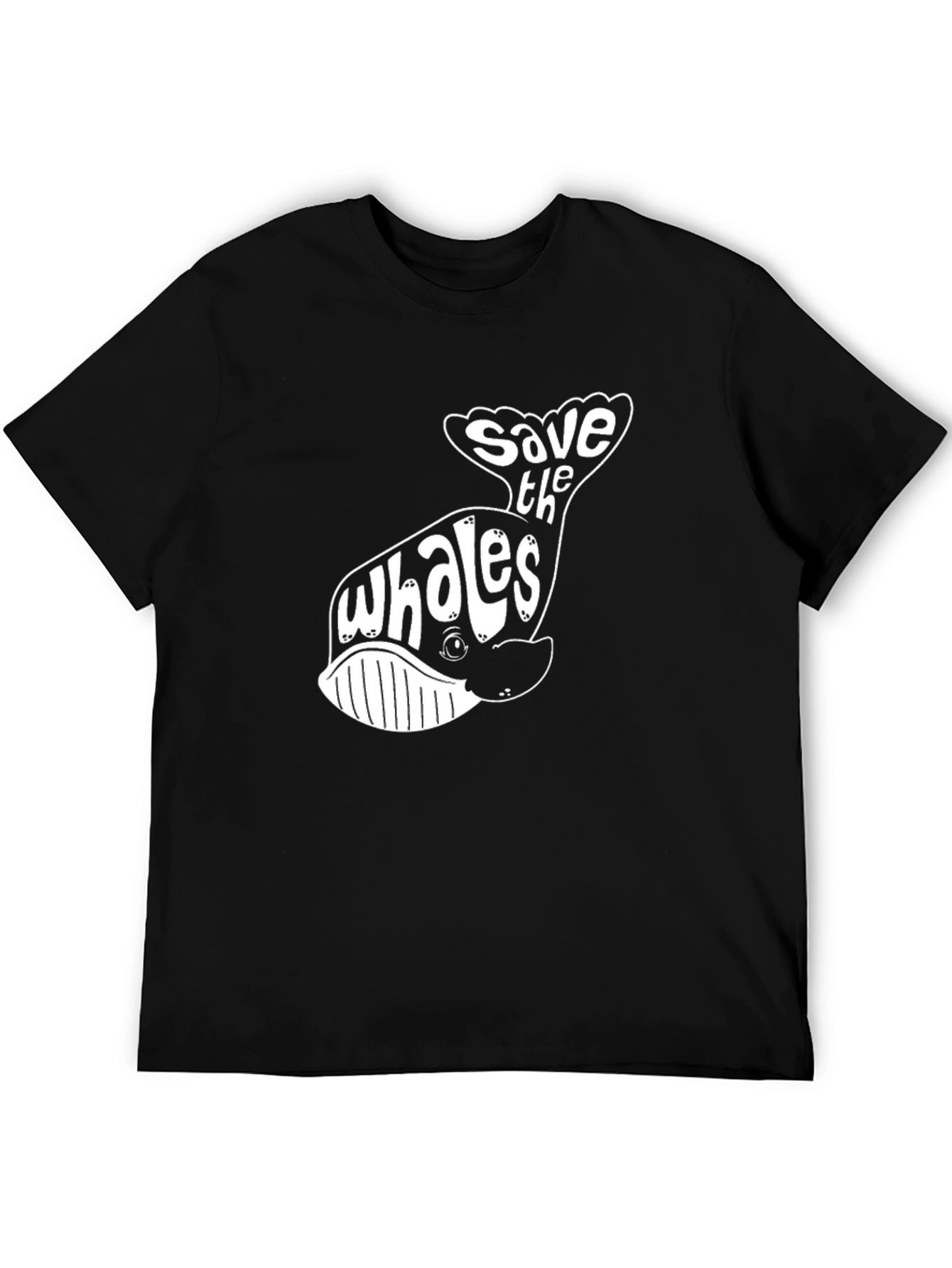 Save the Whales Graphic T-Shirt - Black