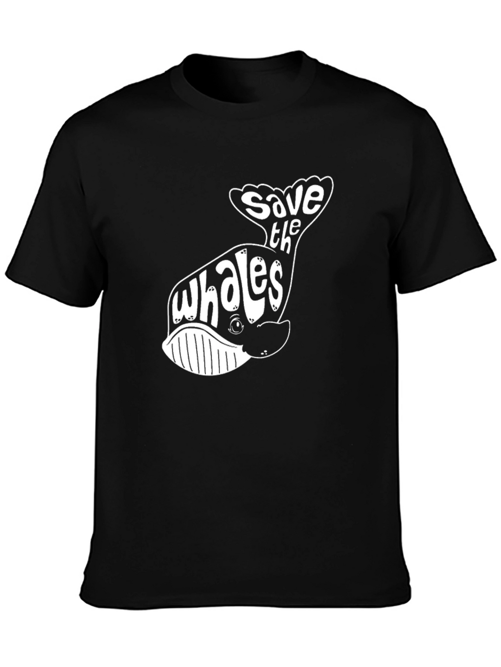Save the Whales Graphic T-Shirt - Black