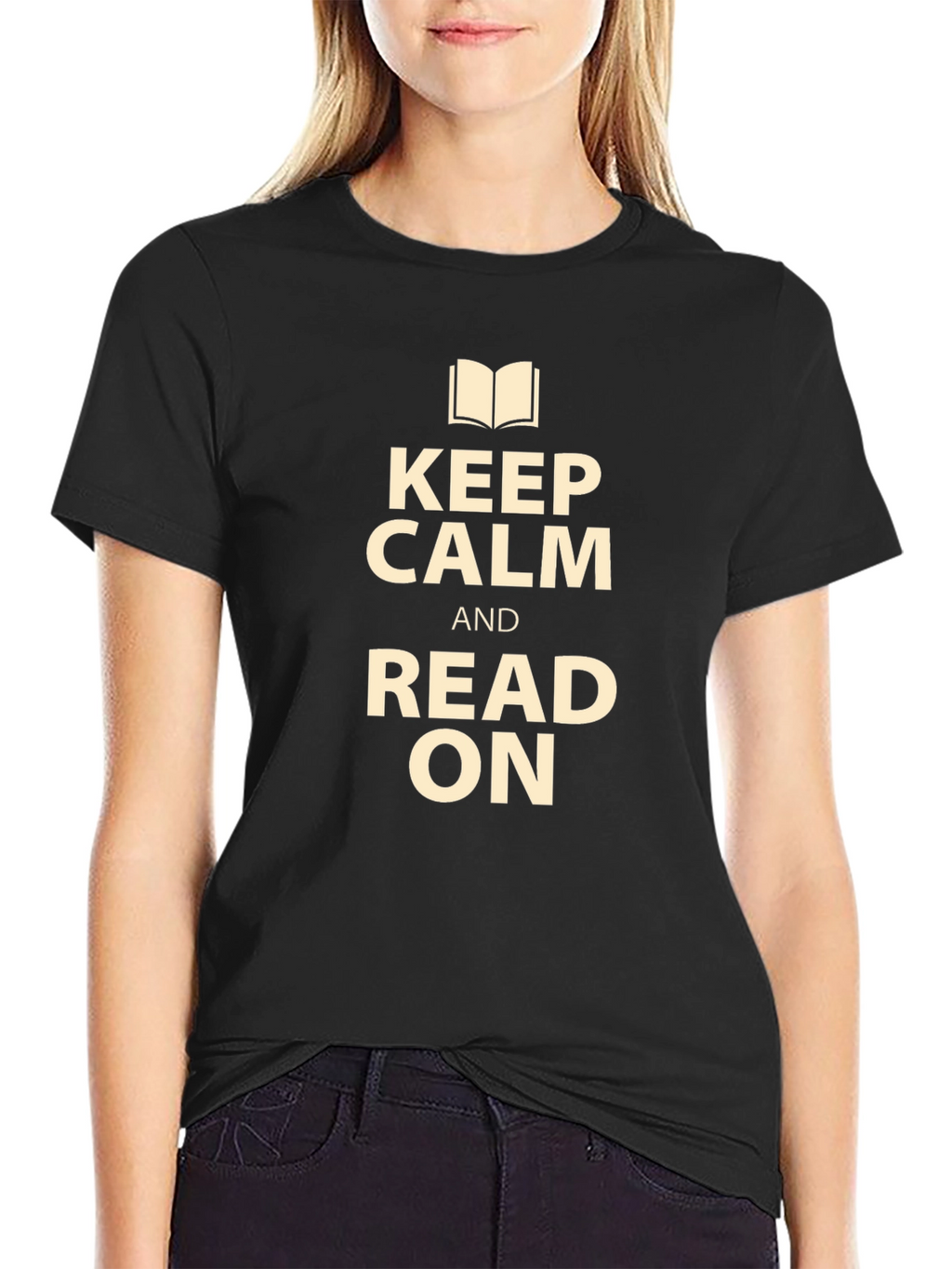 Keep Calm and Read On Black T-Shirt