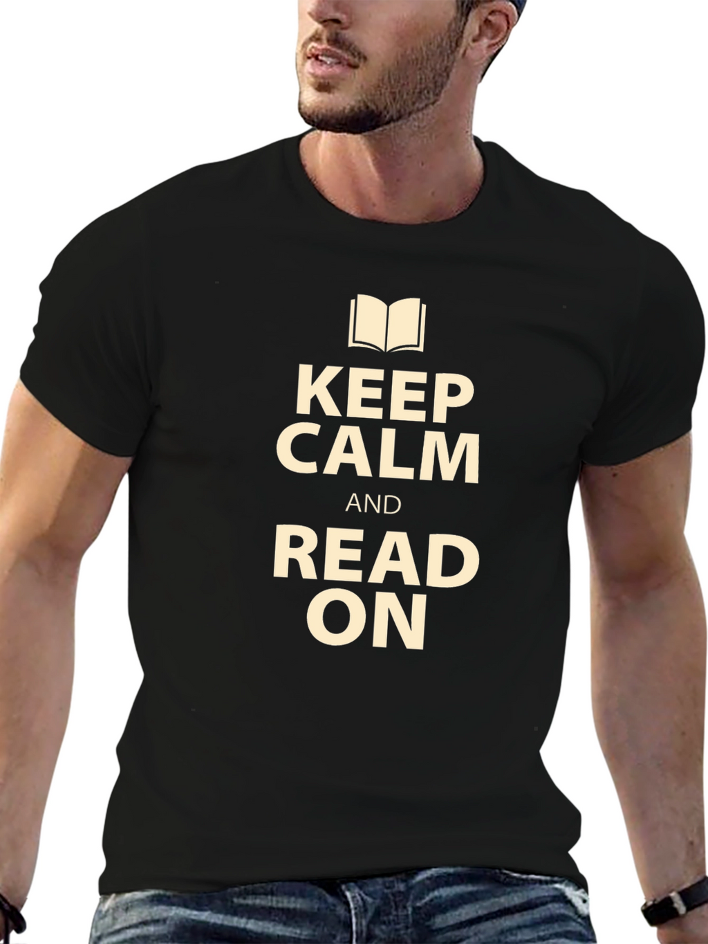 Keep Calm and Read On Black T-Shirt