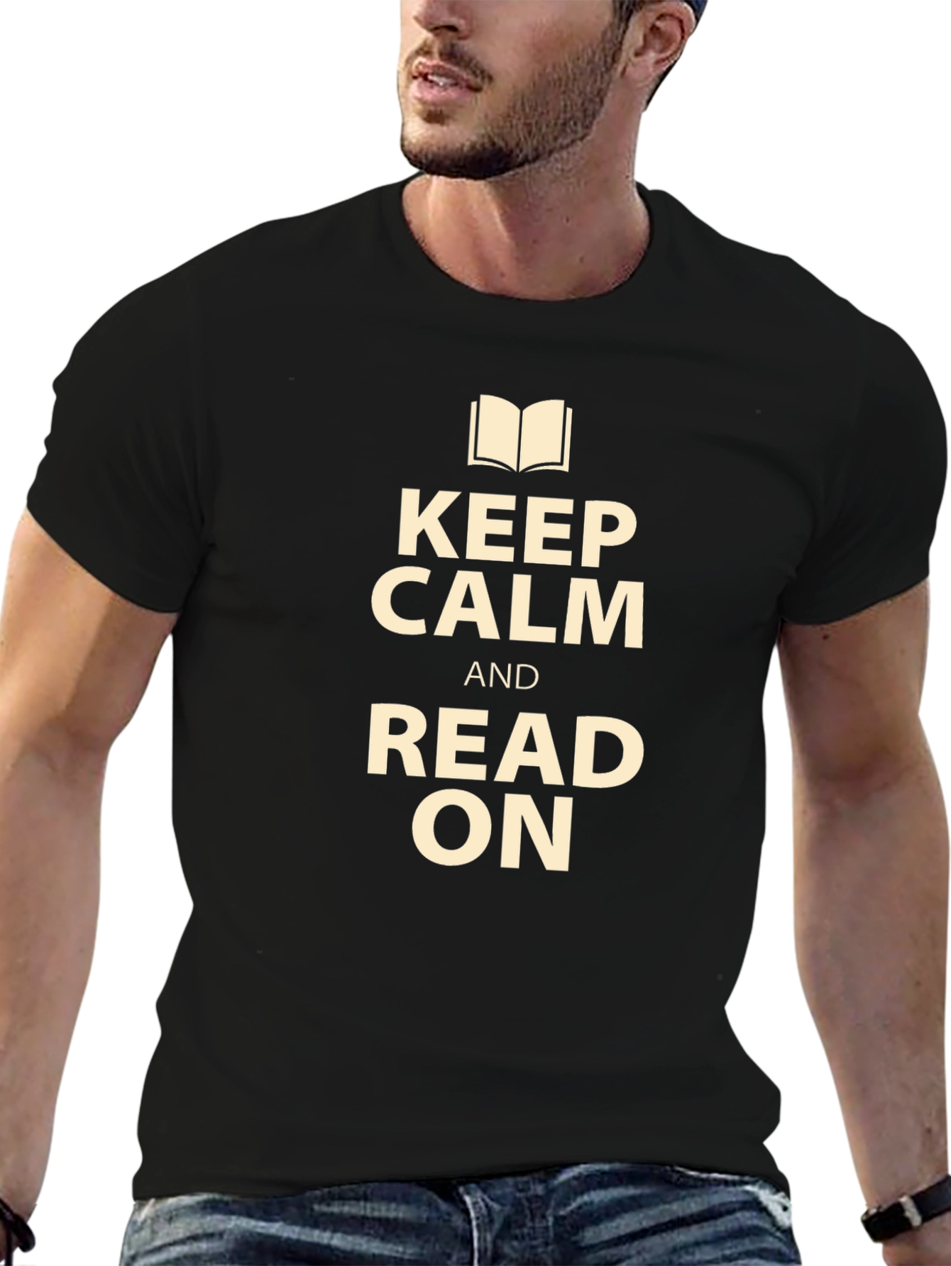Keep Calm and Read On Black T-Shirt