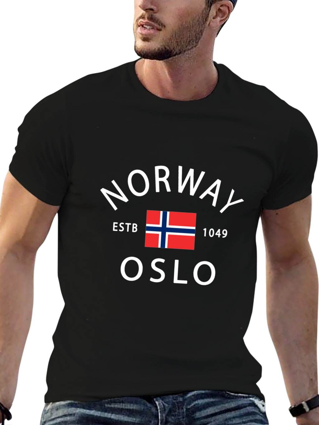 Norway Oslo Estb 1049 Black Graphic Tee