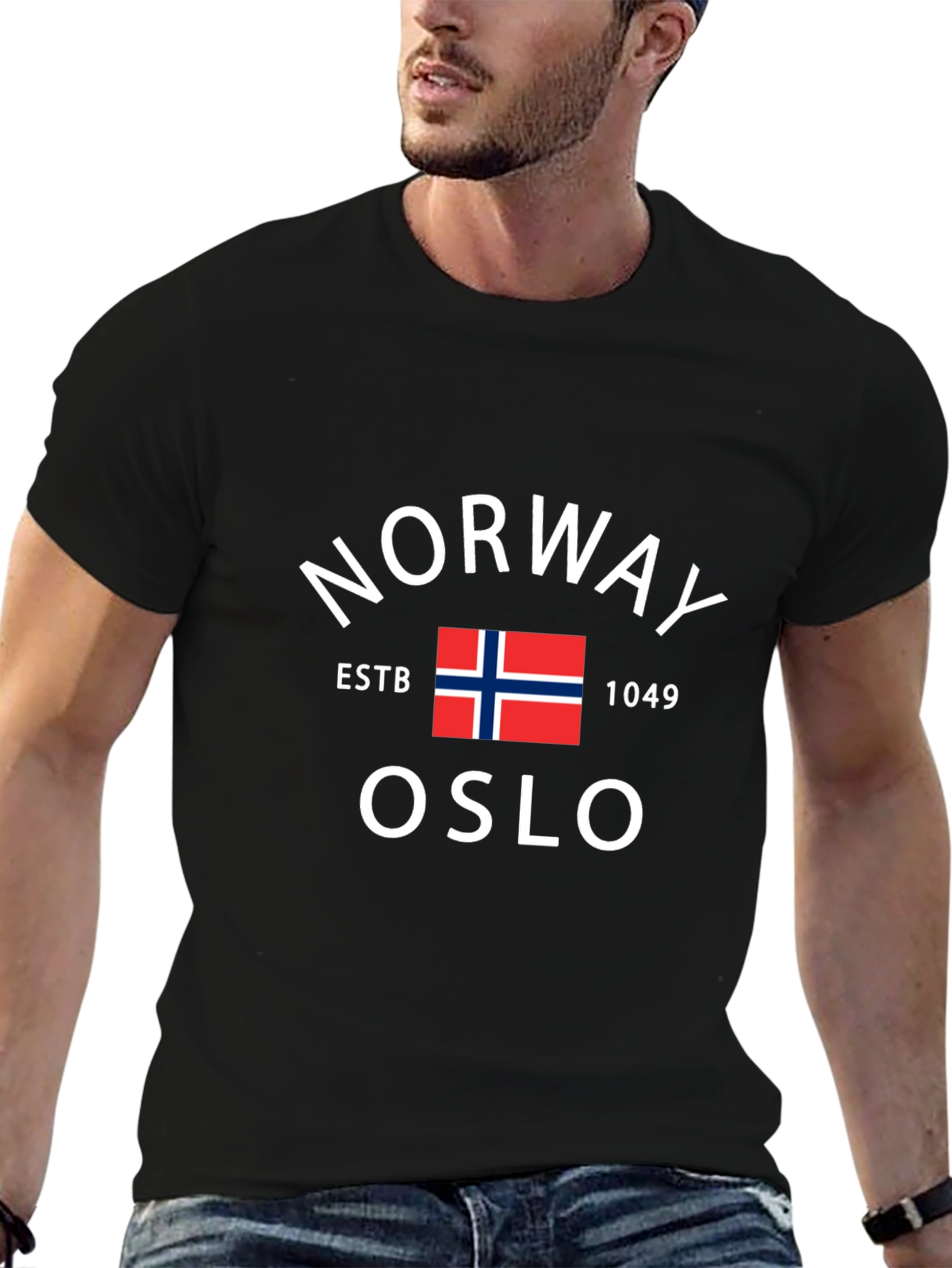 Norway Oslo Estb 1049 Black Graphic Tee