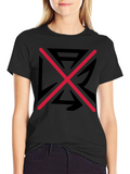 Graphic Tee: Black Shirt with Red X Design