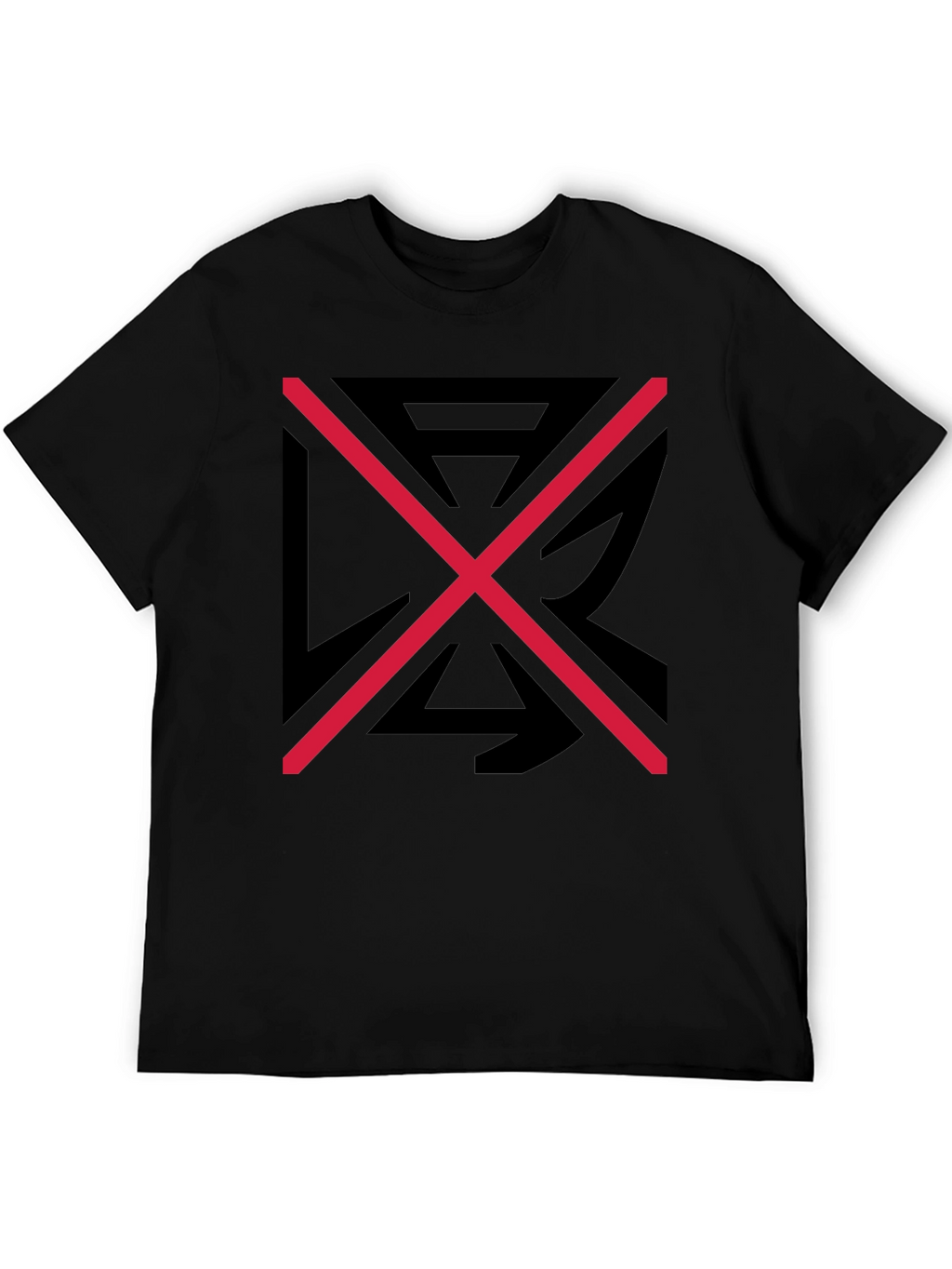 Graphic Tee: Black Shirt with Red X Design