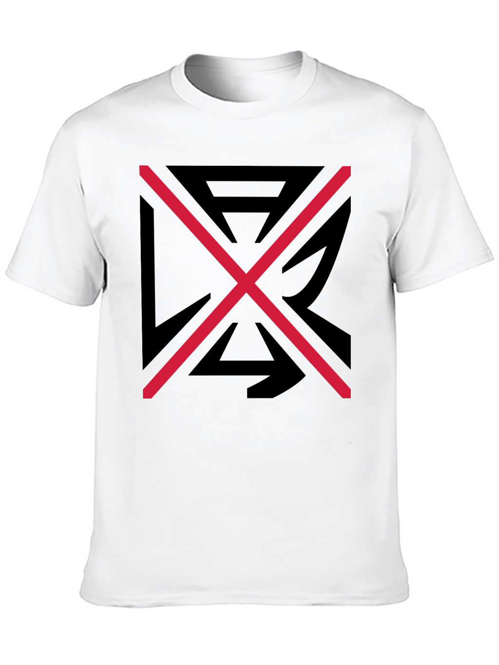 Graphic Tee: Black Shirt with Red X Design