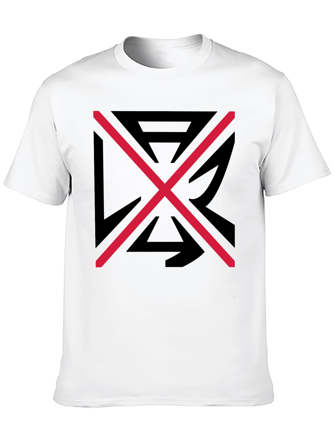 Graphic Tee: Black Shirt with Red X Design