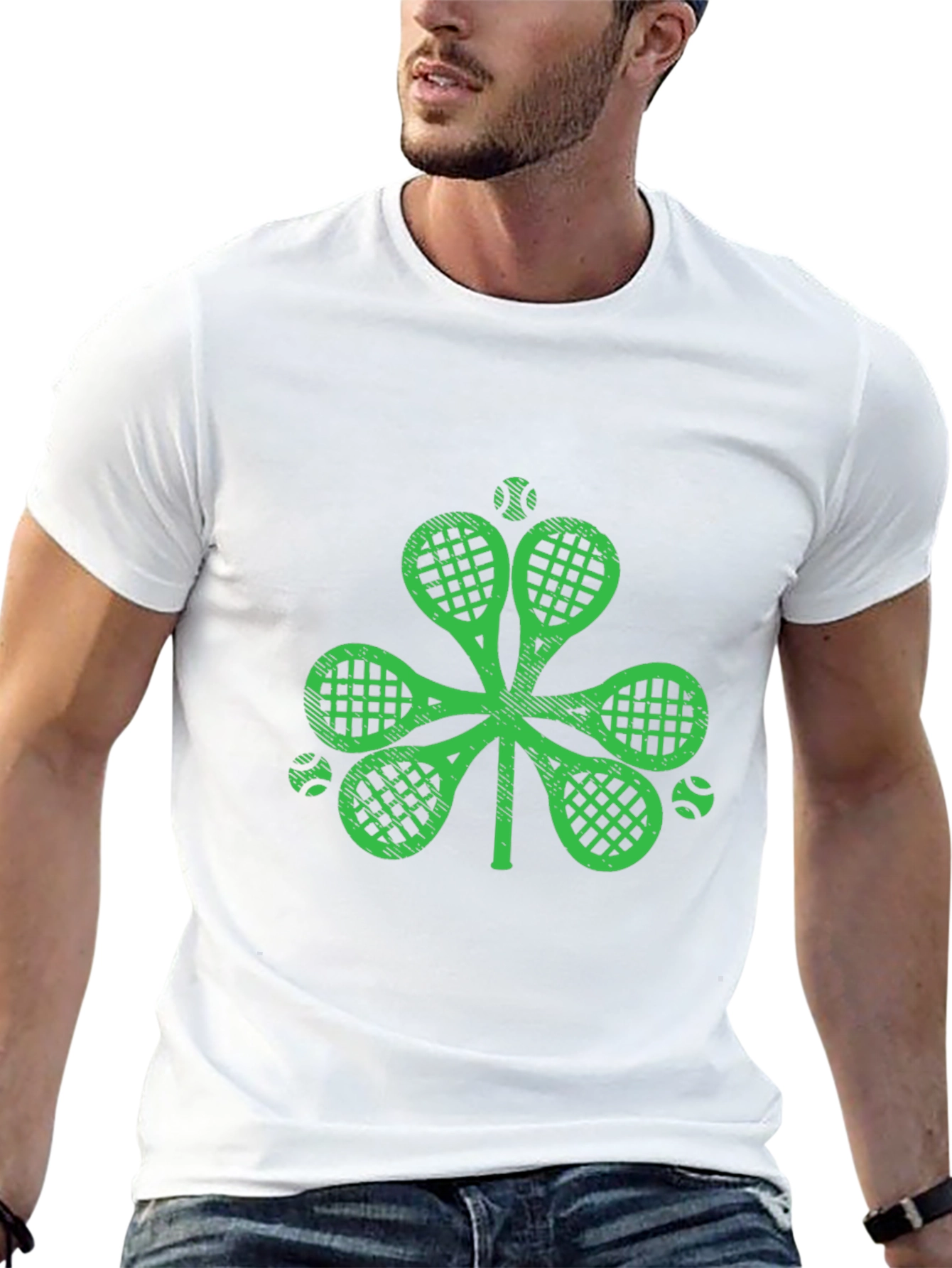 Shamrock Tennis Racket Graphic Tee