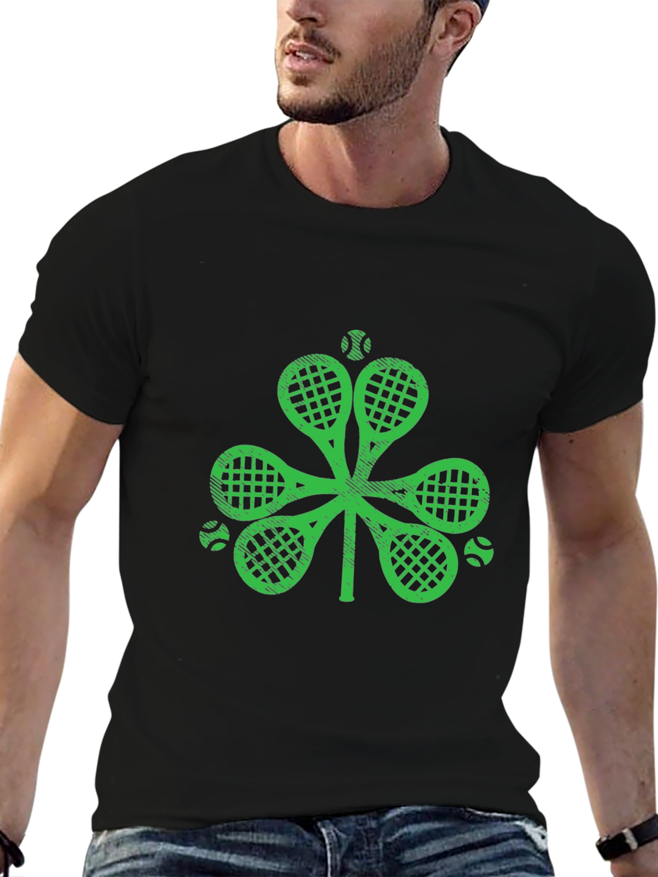 Shamrock Tennis Racket Graphic Tee