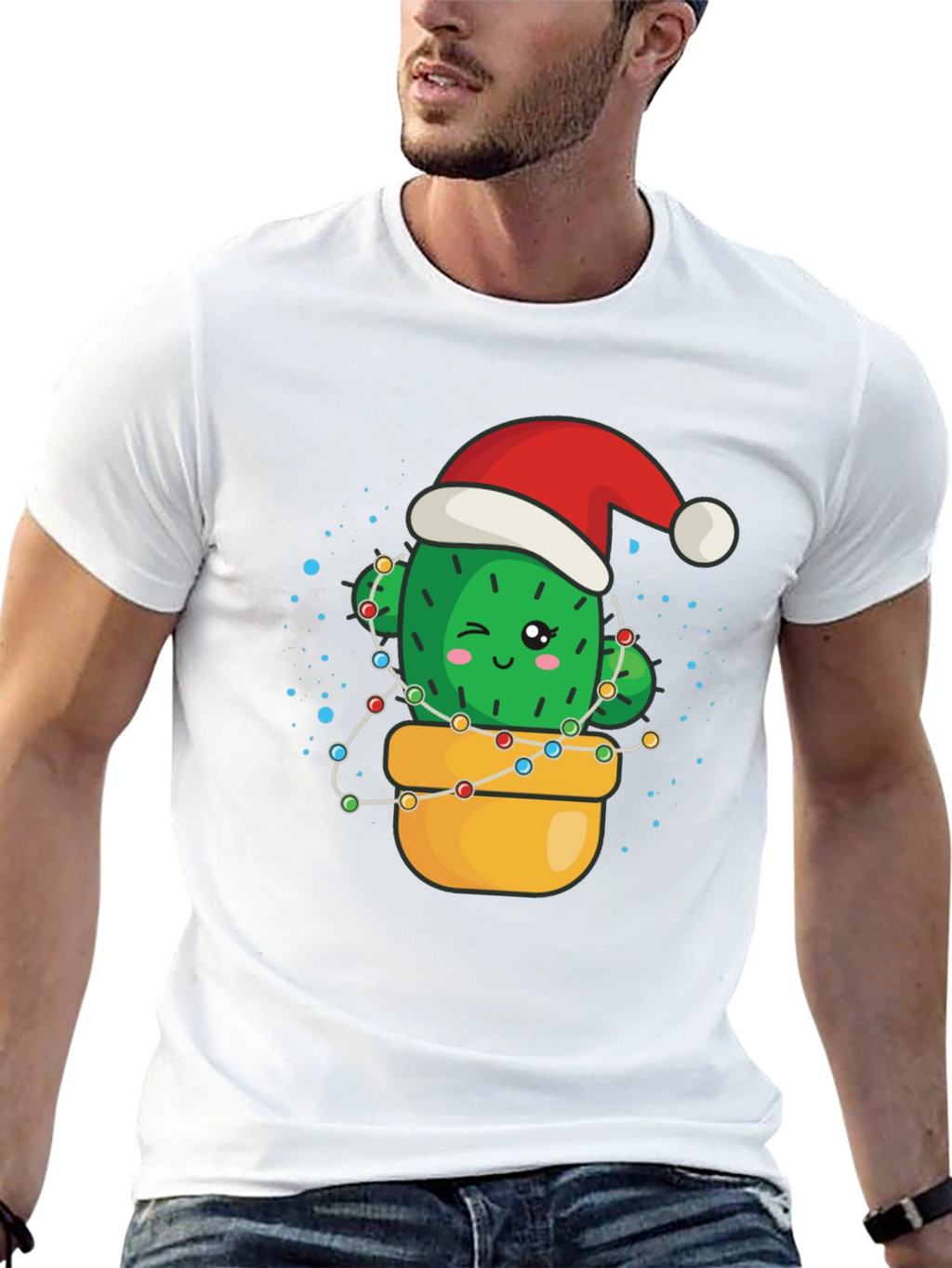 Festive Cactus T-Shirt - Holiday Cheer