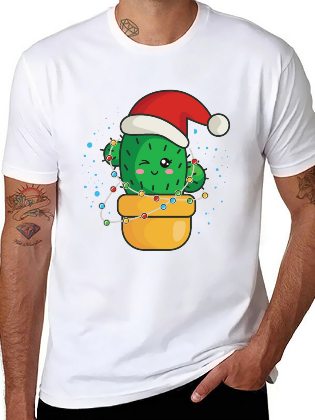 Festive Cactus T-Shirt - Holiday Cheer