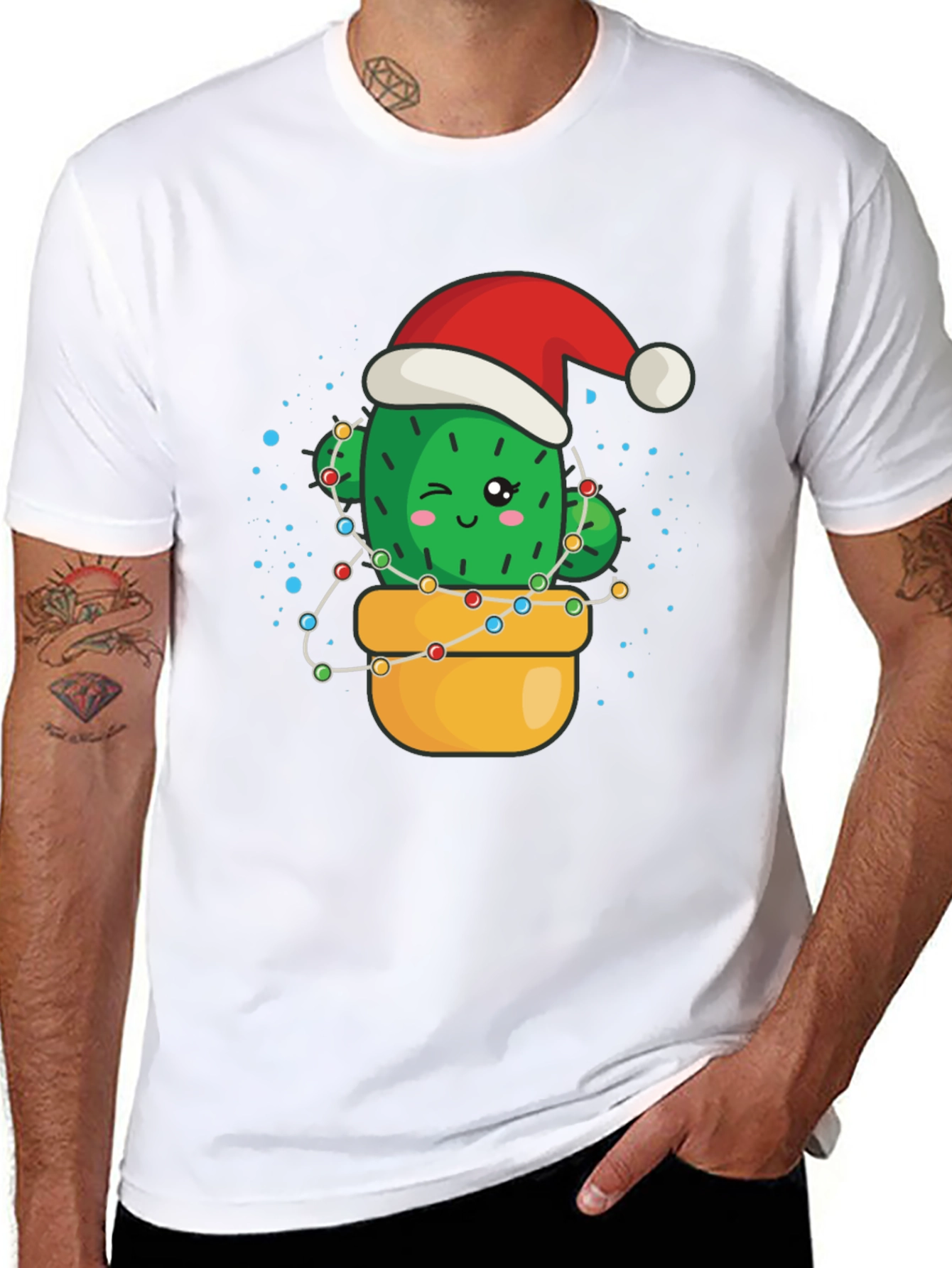 Festive Cactus T-Shirt - Holiday Cheer