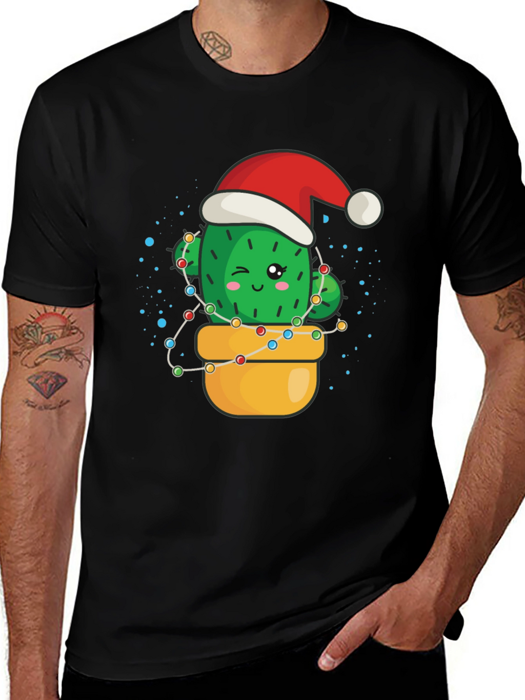 Festive Cactus T-Shirt - Holiday Cheer