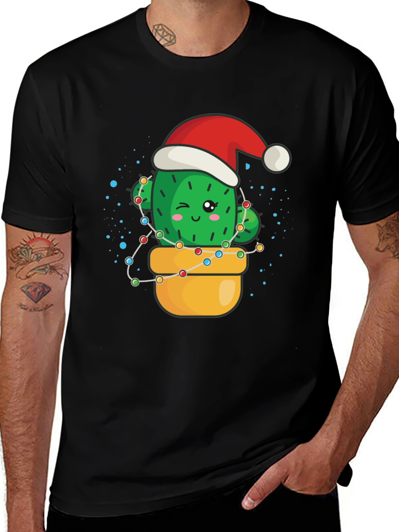 Festive Cactus T-Shirt - Holiday Cheer
