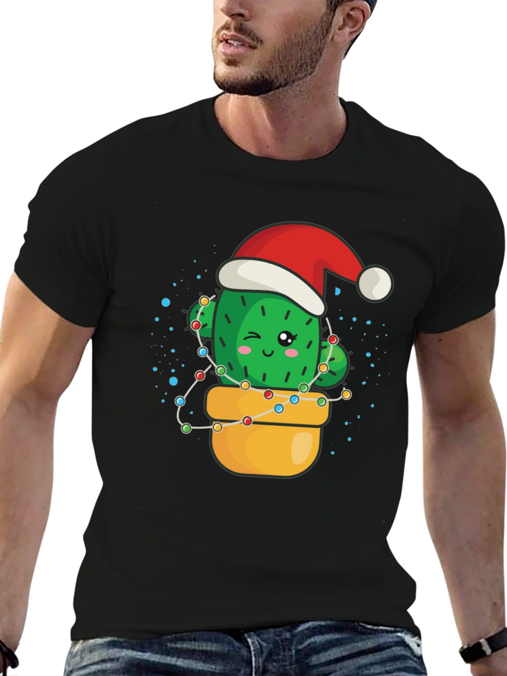 Festive Cactus T-Shirt - Holiday Cheer